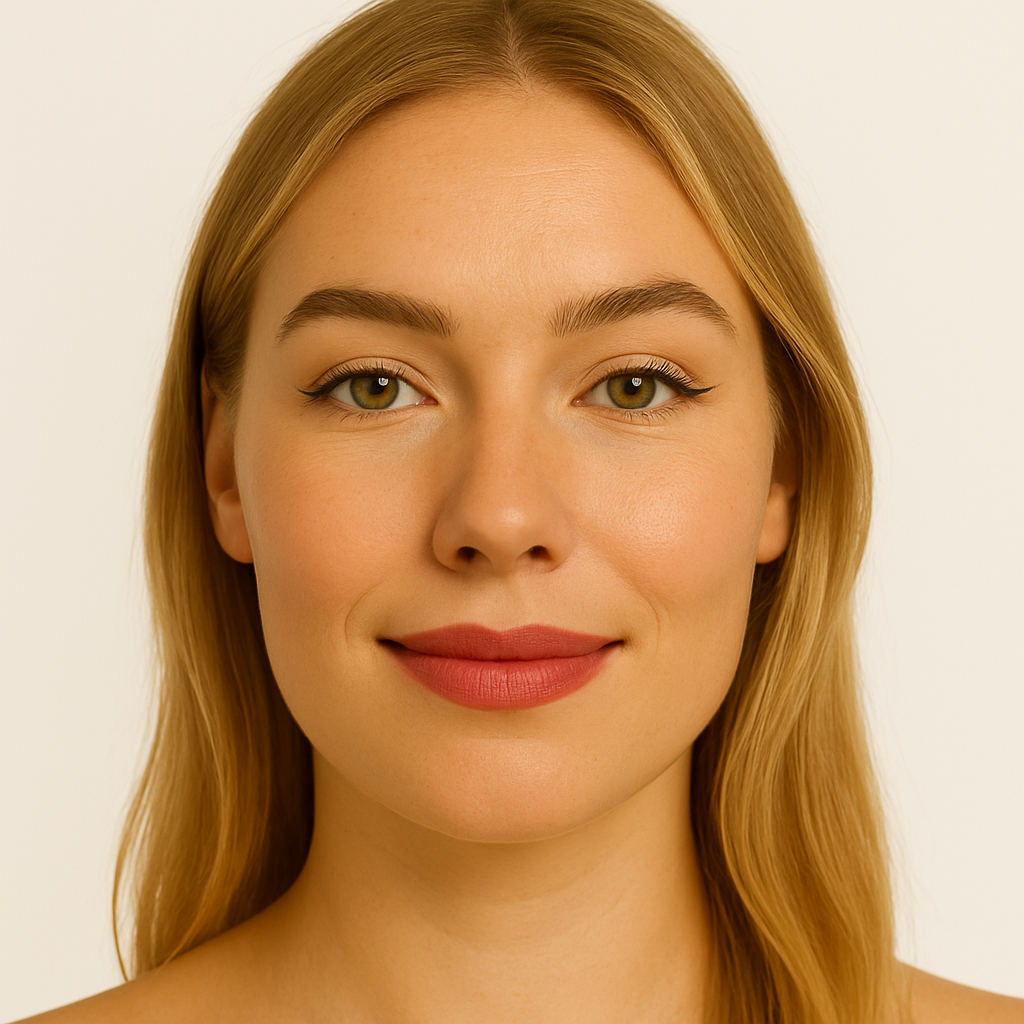 Model with Creamy Matte Lipstick in the shade Paradise