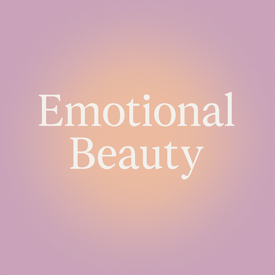 Soft lavender-to-peach background with white serif title “Emotional Beauty.”